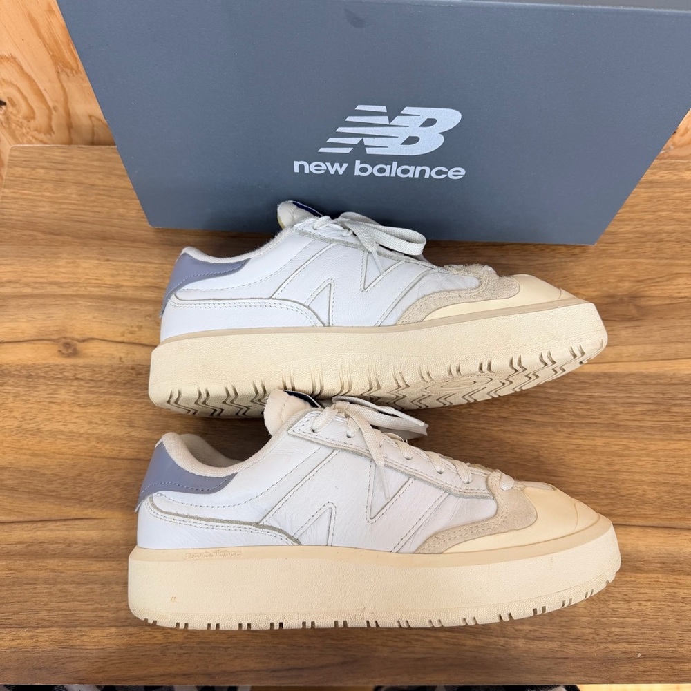 New Balance CT302 Men 8.5 White Gray Sneakers Platform Retro Leather Shoes